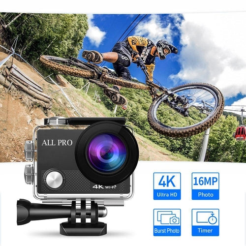 Caméra WiFi 4K étanche tout numérique UHD + télécommande RF et accessoires
