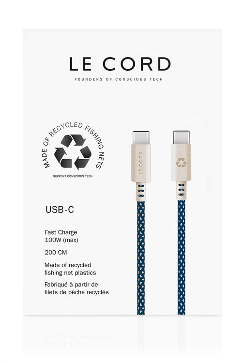 LE CORD USB-C Cable 100W – Recycled Ocean Plastic