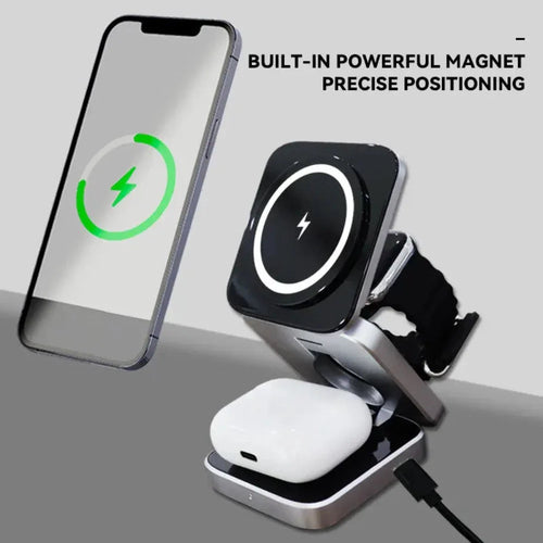 3-in-1 Foldable Wireless Charger – iPhone, Watch & AirPods