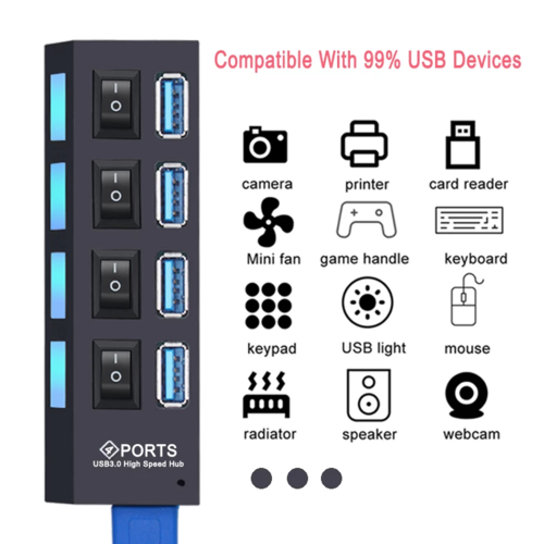 Concentrateur USB 3.0 Concentrateur USB 3.0 Multi USB Splitter 4/7 Port Expander multiple