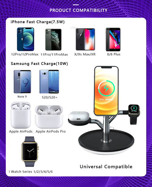 3-in-1 Wireless Charging Stand – iPhone, Apple Watch & AirPods