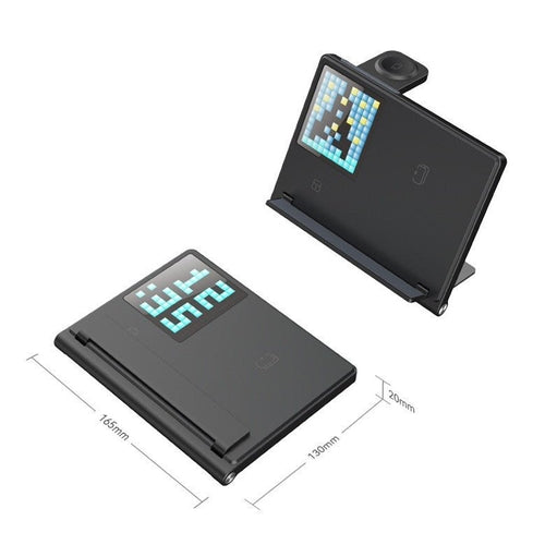 5-in-1 Pixel Animation Wireless Charger – 15W RGB Clock